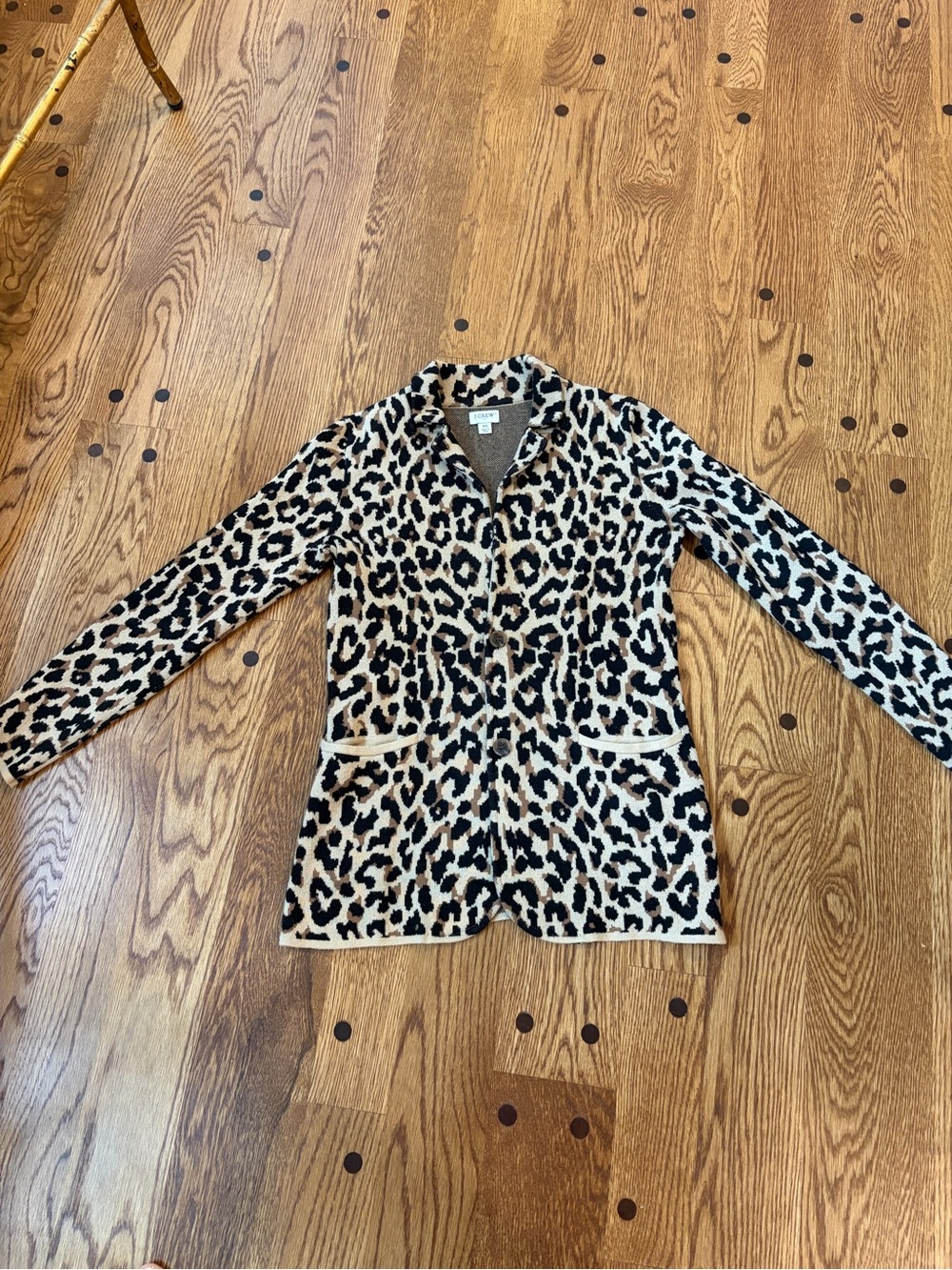 JCrew Leopard Print Women's Sweater Jacket/Cardigan - Beige and Black